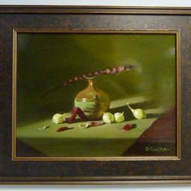 Dennis Chadra: 'Eucalyptus With Onions', 2011 Oil Painting, Still Life. Artist Description:  Eucalyptus, Onions, Still Life, Oil on Linen, ...