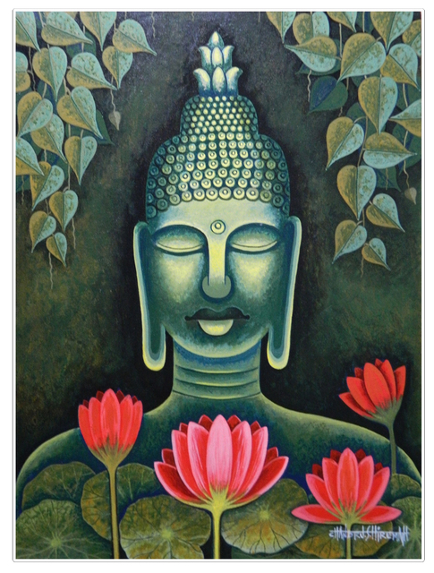 Artist Chandru Hiremath. 'Buddha-Csh02' Artwork Image, Created in 2012, Original Painting Acrylic. #art #artist