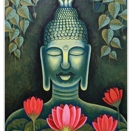 Chandru Hiremath: 'buddha-csh02', 2012 Acrylic Painting, Buddhism. Artist Description: Buddha...