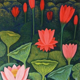 Chandru Hiremath: 'lotuscsh0015', 2016 Acrylic Painting, Floral. Artist Description: Lotus...