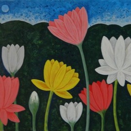 Chandru Hiremath: 'lotuscsh0020', 2016 Acrylic Painting, Floral. Artist Description: Lotus...