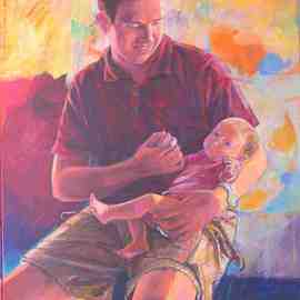Doyle Chappell: 'Dr  Rebber and child', 2010 Acrylic Painting, Portrait. Artist Description:   Work by commission only, not for sale.  ...