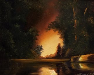 James Hill: 'edisto river serenity i', 2019 Oil Painting, Landscape. This is a landscape of a side of a river. I created these pieces as an homage to the great Hudson River School of Realism Artists ...