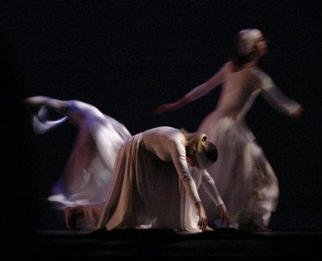 Cheryl Dodds: 'White silk and a lavender sonata', 2003 Color Photograph, Dance. Digital photography from May 2003 performance of Richland Academy. Mat and mounted on handmade paper, framed size 20X16.  ...
