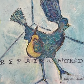 Cindy Kornet: 'repair the world', 2020 Acrylic Painting, Healing. Artist Description: Repair the world Pear and chicken ...