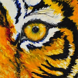 Cindy Pinnock: 'tiger', 2017 Oil Painting, Wildlife. Artist Description: Tiger, Bengal tiger, wildlife art, safari painting, animal, safari, big cat, jungle cat, zoo ...