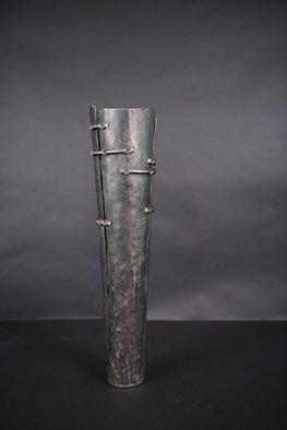 Claudio Bottero: 'elementi legati', 2010 Steel Sculpture, Abstract. This piece can be a sculpture in it s own right, but it can also be made into a vase for dried flowers or with a glass insert for cut flowers. It can also be used as an umbrella or walking stick holder. ...