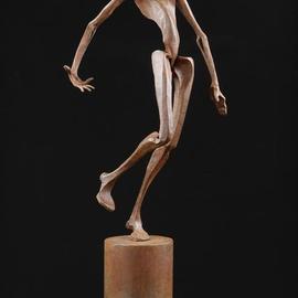Claudio Bottero: 'indovino', 2011 Steel Sculpture, Abstract Figurative. Artist Description: This figurative piece has been left to rust and then lacquered.  Full of charm, a very graceful piece. ...