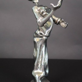 Claudio Bottero: 'strigheta', 2019 Steel Sculpture, Abstract Figurative. Artist Description: A very unique piece made from a piece of stainless steel pipe. ...