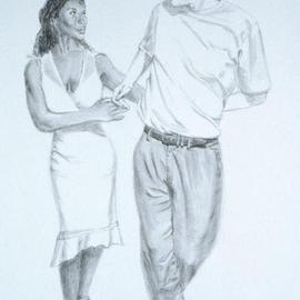 Graphite Two Hand Hold Salsa Dance, Lucille Coleman