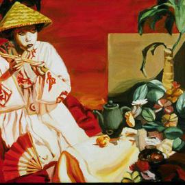 Oriental Still Life and Figure By Lucille Coleman