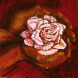 Lucille Coleman: 'Roses in Hand', 2003 Oil Painting, Still Life. Artist Description: Pink Rose in Hands created in a cross hatch oil painting style. A(c) 2003 Lucille Coleman...