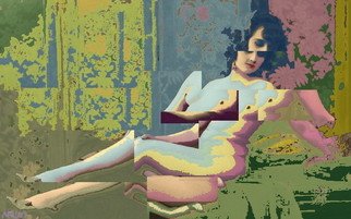 Marc Rubin: 'Reclining Nude 1', 2008 Digital Art, Digital. Giclee print on archival paper and pigment. 1
