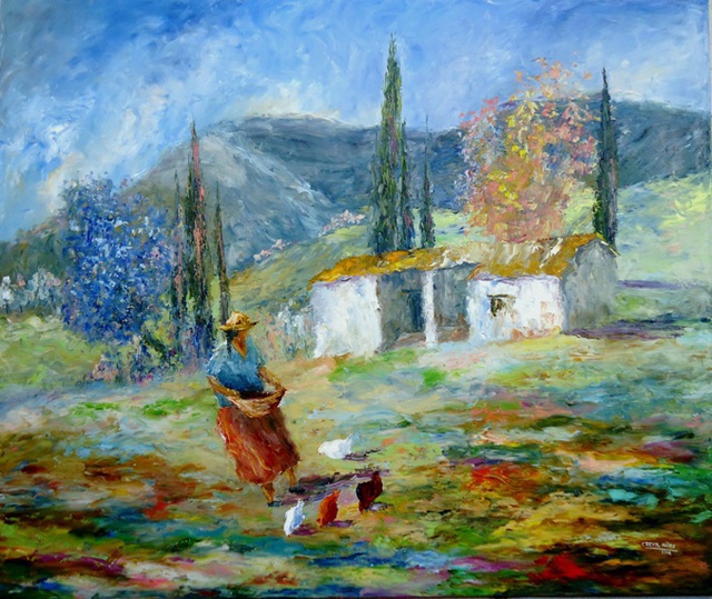 Cecilia Revol Nunez  'LA VIDA TE DESCALZA ', created in 2014, Original Painting Oil.