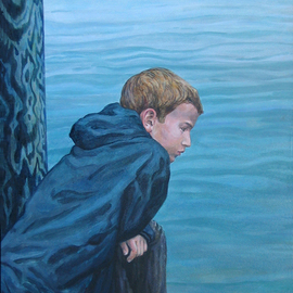 David Cuffari: 'Boy by the Water', 2004 Acrylic Painting, Figurative. 