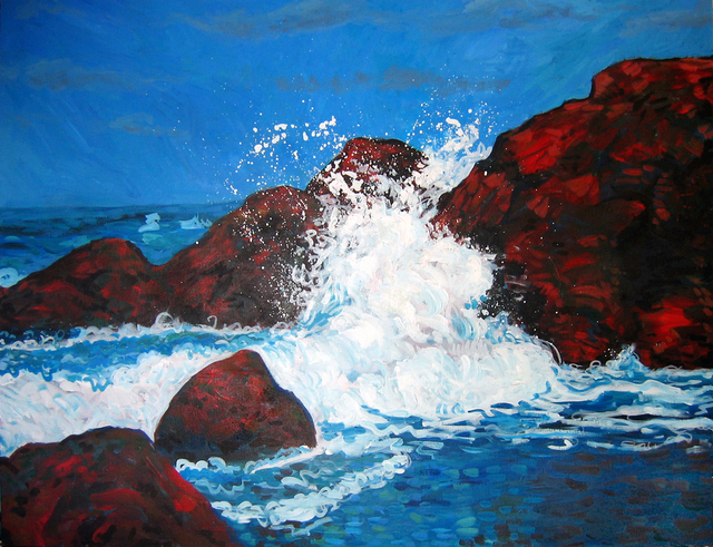 Artist David Cuffari. 'Red Rocks' Artwork Image, Created in 2009, Original Mixed Media. #art #artist