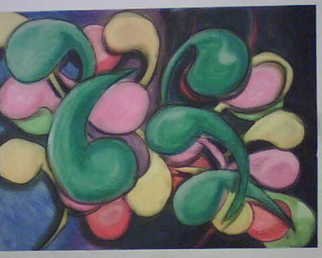 Michael Jenkins: 'Busey', 2008 Pastel, Abstract Figurative.  Colon Shapes dancing in space in and orgies' frenzy. ...