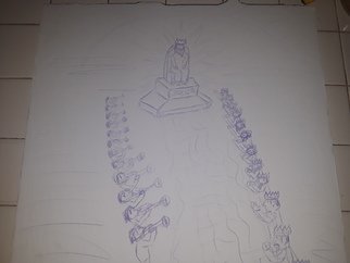 Michael Jenkins: 'vision', 2020 Pencil Drawing, Representational. Fast sketch of A vision of The Throne of Jesus...