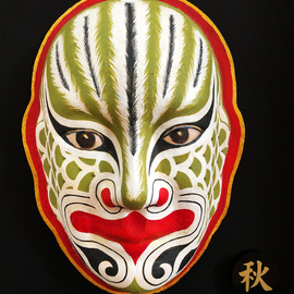  Jian Yu Jhuang: 'exorcism mask', 2014 Oil Painting, Mask. Artist Description: A totem of the face is dapeng bird .His mission is able to get rid of evil.The mask is the symbol of good luck.He is guarding a forever home for people. ...