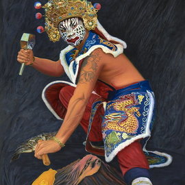  Jian Yu Jhuang: 'taiwan ghost rider2', 2018 Oil Painting, Ethnic. Artist Description: Taiwan Ghost Rider- summon water elementalBe yourself, don t change for anyone.It is my patron saint, for I am guarding a forever home.I had to do it all on my own.Holding a hammer in my handI have unlimited powerI have peace and ...