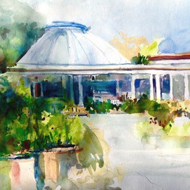 Daniel Clarke Artwork Brody Botanical Center Huntington, 2016 Watercolor, Landscape