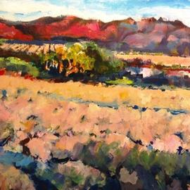Daniel Clarke: 'after the spring rain', 2017 Acrylic Painting, Landscape. Artist Description: After a cool spring rain near Palm Springs the California landscape looks so inviting full of flowers desert joy and impressionism blissfulness...