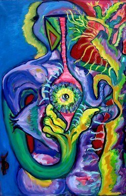 Daniela Isache: 'Radiography', 2009 Oil Painting, Expressionism.  Expressionist radiography of the human body.                              An expressionist image of the tight relationship between man and woman.                                 ...
