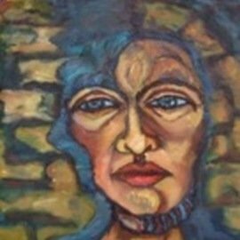 Daniela Isache: 'The Woman with Stone Hair ', 2019 Oil Painting, Expressionism.  Expressionist portrait of a woman. ...