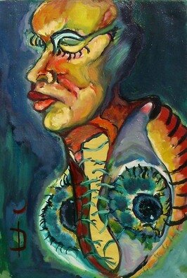Daniela Isache: 'the blind woman', 2023 Oil Painting, Expressionism. If a human is blind , he or she may see in a different way. ...