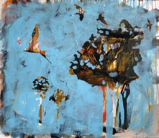 Dariya Afanaseva: 'Swallows flying low before the rain', 2011 Acrylic Painting, Abstract Landscape.  canvas/ acrylic 60cm x 70cm 2011 ...