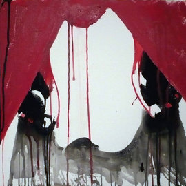 Dariya Afanaseva: 'squatter', 2008 Acrylic Painting, Abstract Figurative. Artist Description: cardboard/ acrylic 40cm x 50cm 2008The artwork is framed...