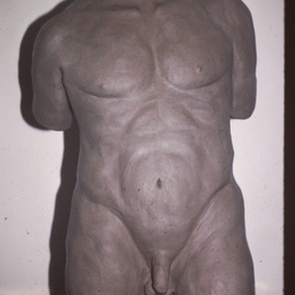 David Rocky Aguirre: 'Male missing', 1997 Ceramic Sculpture, nudes. Artist Description:  Missing from fullerton calif. area 97. ...