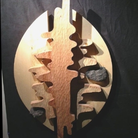 David Chang: 'Sunset Pine', 2004 Wood Sculpture, Abstract. 