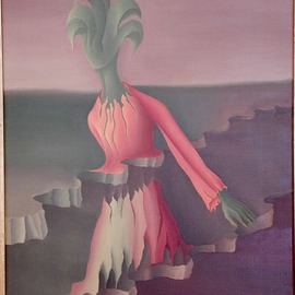 Raquel Davidovici: 'evolution', 1977 Oil Painting, Surrealism. 