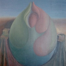 Raquel Davidovici: 'gestacion', 1977 Oil Painting, Surrealism. 