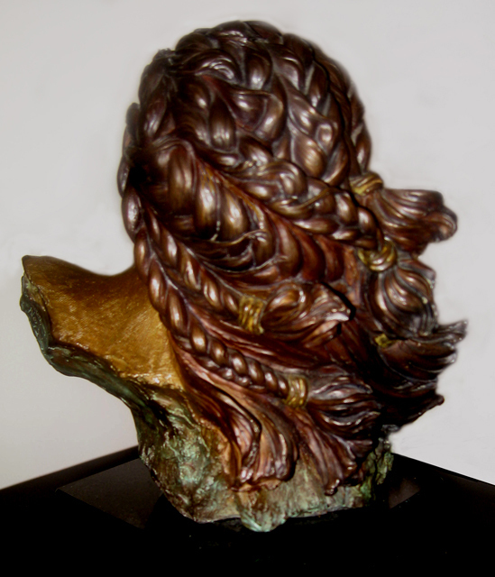 Artist Dawn Feeney. 'Amaquua Back View' Artwork Image, Created in 2005, Original Sculpture Bronze. #art #artist