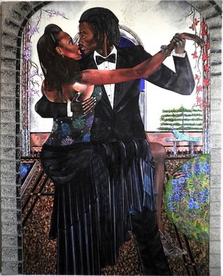 Dennis Duncan: 'TANGO NEGRO', 2008 Acrylic Painting, Romance.   I began researching the origins of the TANGO around 2006. I have always been fascinated by the sensuality of the TANGO, it is the essence of beauty, color, movement, and grace.As with each new artwork, I have tried to elicit an reaction, using romance combined with sexuality between the...