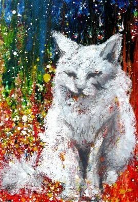 Denise Derviche: 'Alice', 2008 Acrylic Painting, Cats. 