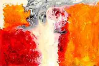 Denise Derviche: 'escada vermelha, red stair', 2009 Acrylic Painting, Abstract. 