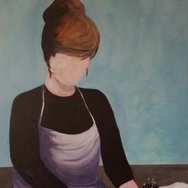 Denise Dalzell: 'coutouriere', 2021 Acrylic Painting, People. Artist Description: A illustration of a seamstress at work...