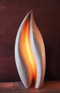 Dermot O'brien: 'Grace', 2014 Wood Sculpture, Abstract.    Light sculpture maple wood lamp   ...