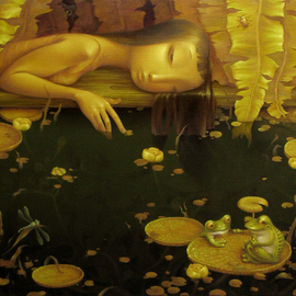 Tanya  Deshkovets: 'dark waters', 2015 Oil Painting, Surrealism. 