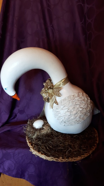 Artist Laura Scott. 'Swan' Artwork Image, Created in 2016, Original Sculpture Clay. #art #artist