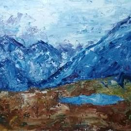 Dharshana Bajaj: 'in search of the sublime', 2018 Oil Painting, Landscape. Artist Description: An impressionistic landscape done with painting knife. . . ...