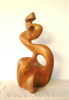 Dhyaneswar Dausoa: 'Tidal', 2007 Wood Sculpture, Abstract.  stylised semi- figurative work giving emphasis on movements and forms ...
