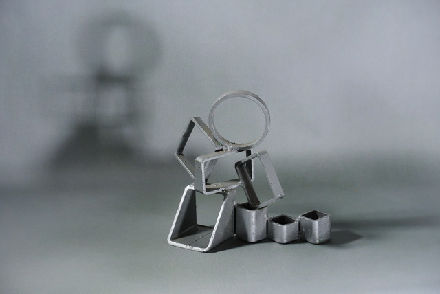 Diana Carey  'Circles Squares', created in 2017, Original Sculpture Steel.
