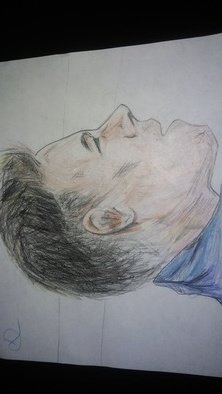 Diego Hernandez: 'neymar the brazilian genious', 2018 Pencil Drawing, Motivational. Drawing of an imagen of Neymar, drawn with penicilina and colored with color pencils...