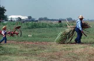 Dion Mcinnis: 'Farmer Generations', 1994 Color Photograph, Americana.  Two generations of farmers.  Print comes mounted in window mat. ...