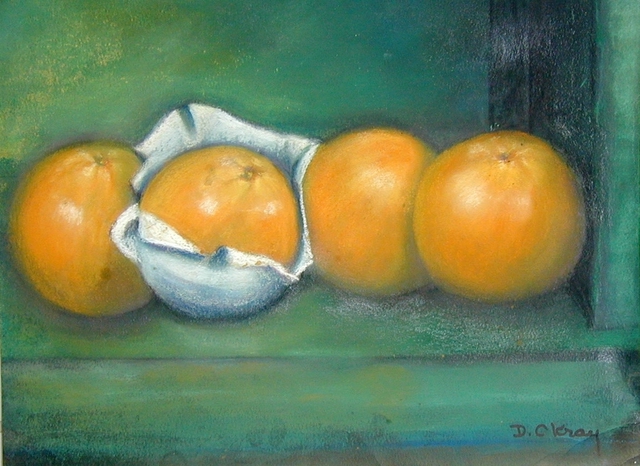 Artist Dorothy Okray. 'Oranges' Artwork Image, Created in 2008, Original Pastel. #art #artist