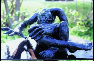 Donatella Richtman: 'doron piangie', 1985 Bronze Sculpture, Figurative. sad young man weaps...